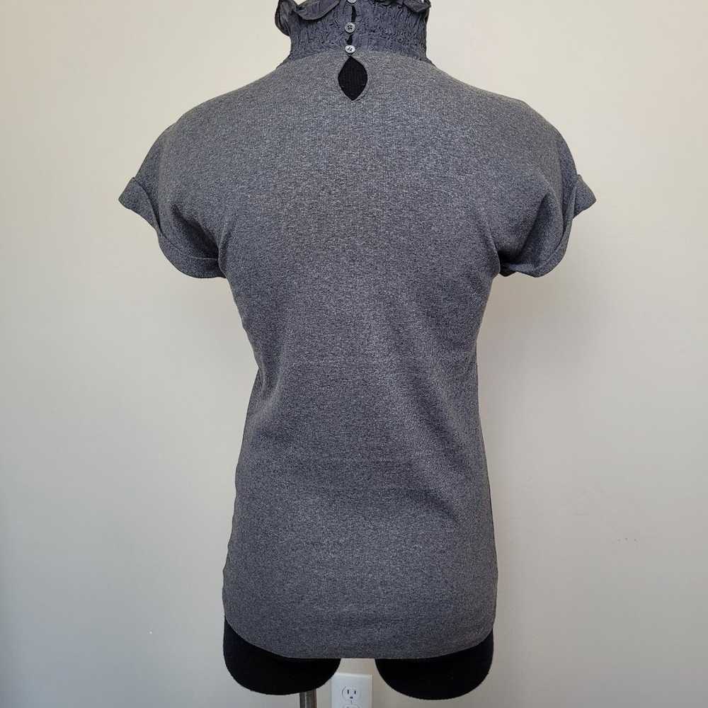 Brunello Cucinelli 100% Silk Shirt Turtleneck Gra… - image 4