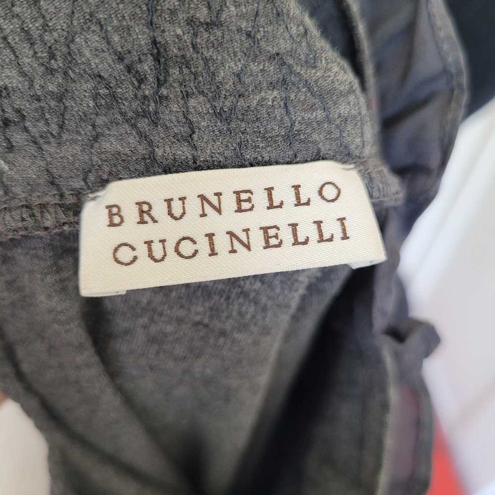 Brunello Cucinelli 100% Silk Shirt Turtleneck Gra… - image 6