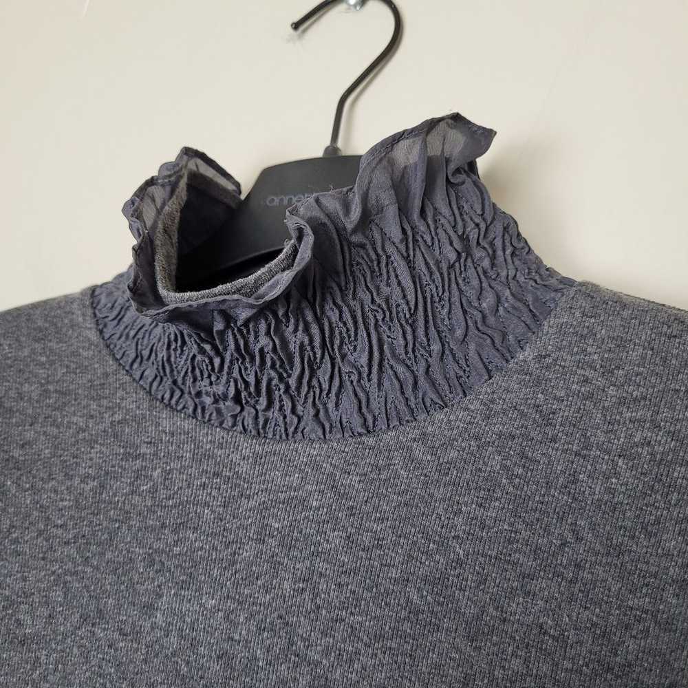 Brunello Cucinelli 100% Silk Shirt Turtleneck Gra… - image 9