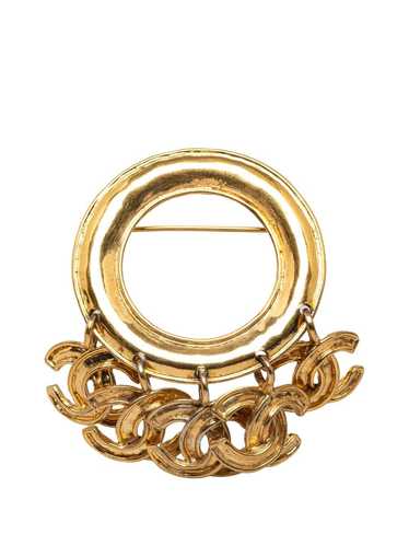 CHANEL Pre-Owned 1994 CC Swing costume brooch - G… - image 1