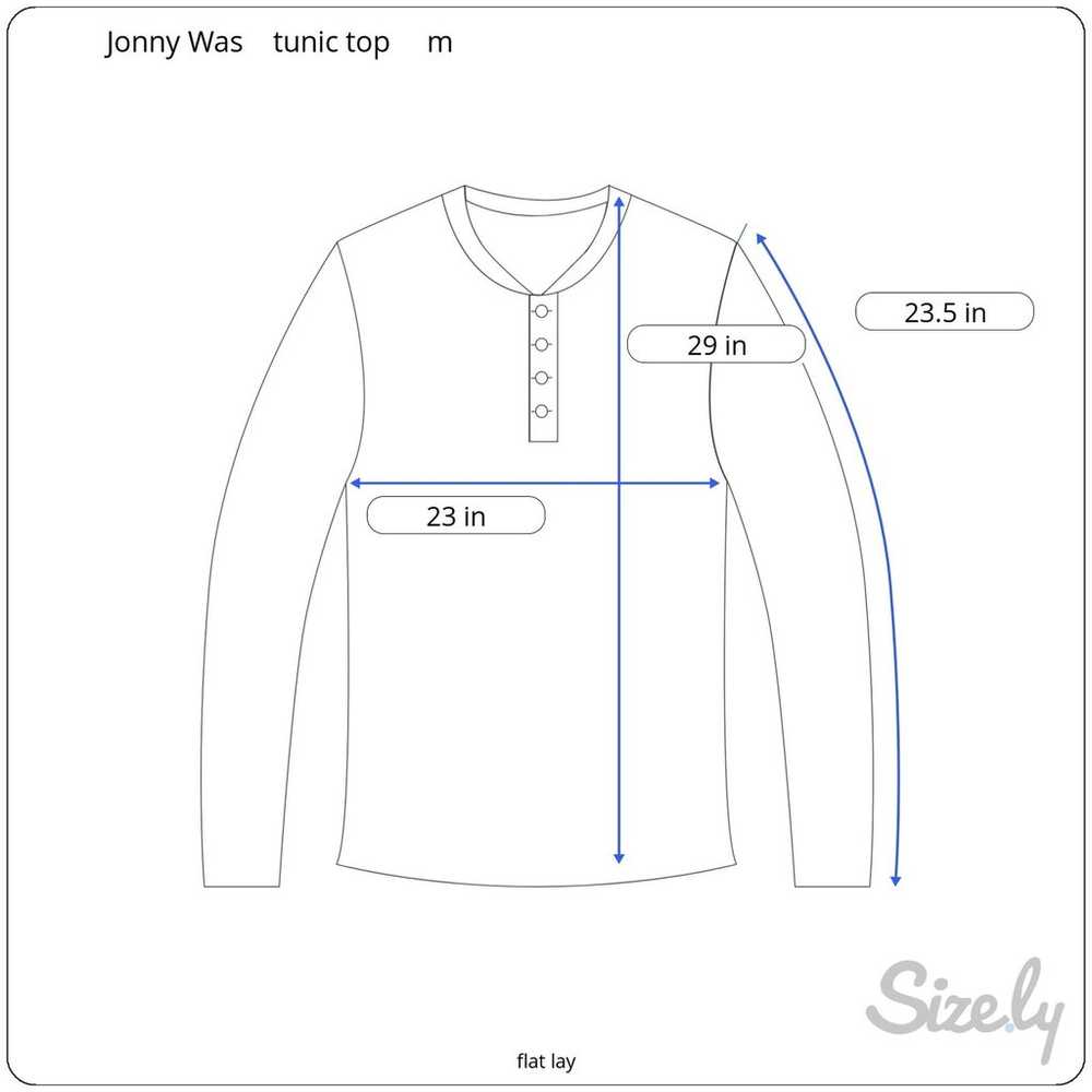 Johnny Was Long Sleeve Split Neck Tunic Top Multi… - image 11