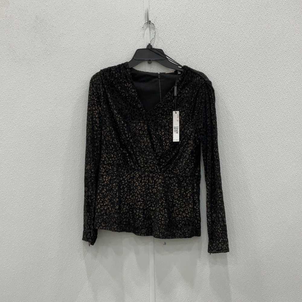 Elie Tahari NWT Womens Black Gold Animal Print Lo… - image 1