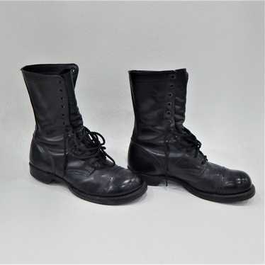 Vintage Corcoran Black Leather Military Combat Ca… - image 1