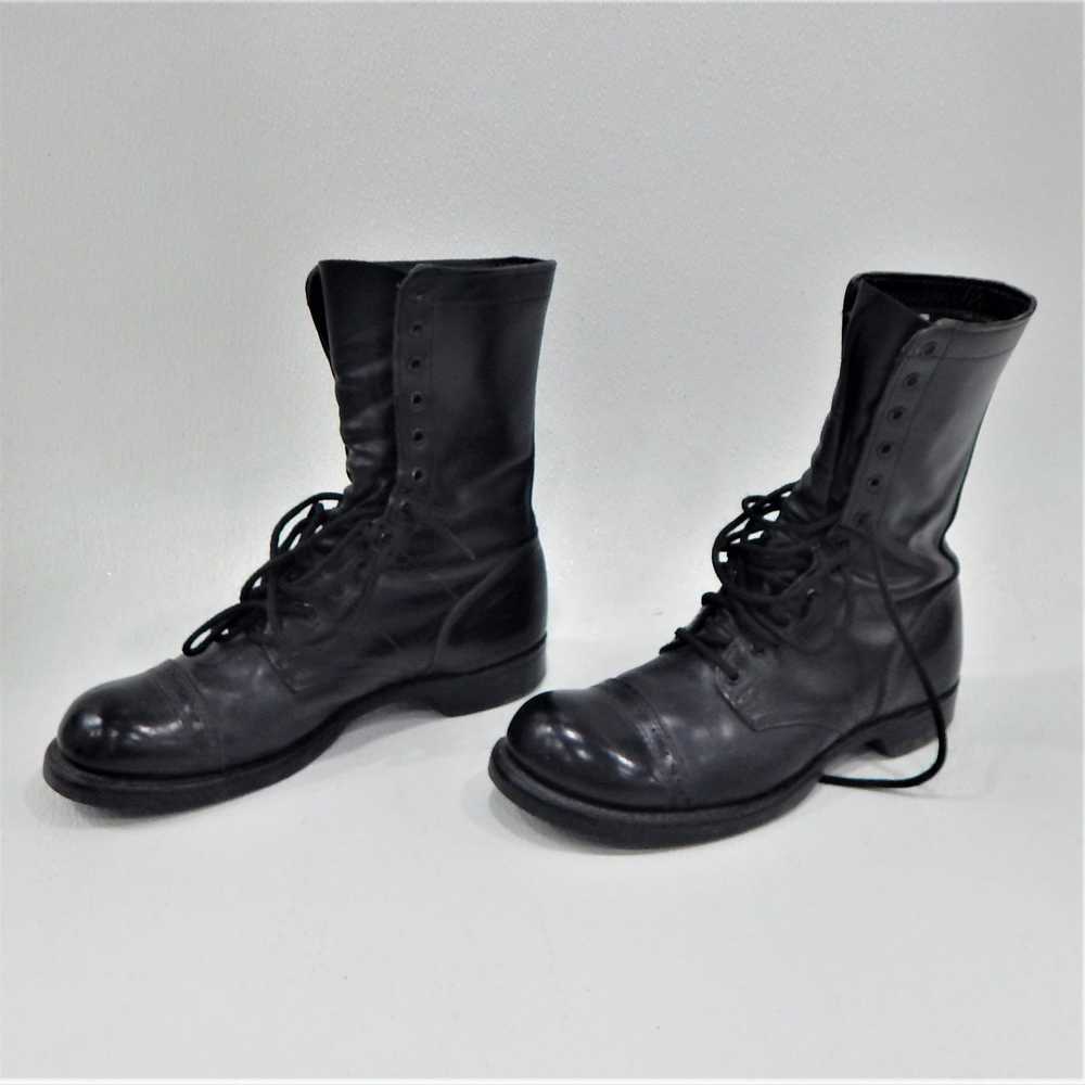 Vintage Corcoran Black Leather Military Combat Ca… - image 2
