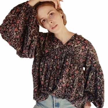 Doen - Thistle” Long, Puff Sleeve, Floral Peasant… - image 1