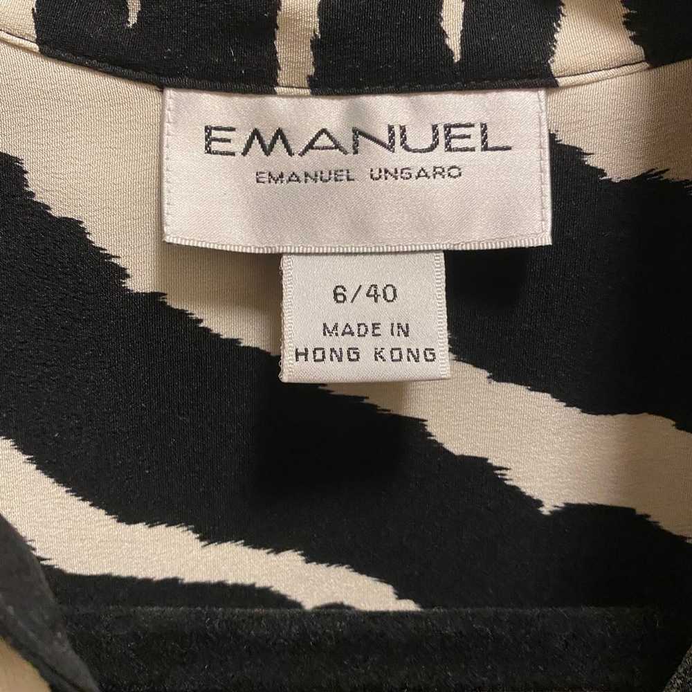 Emanuel Ungaro 100% silk vintage zebra print butt… - image 3