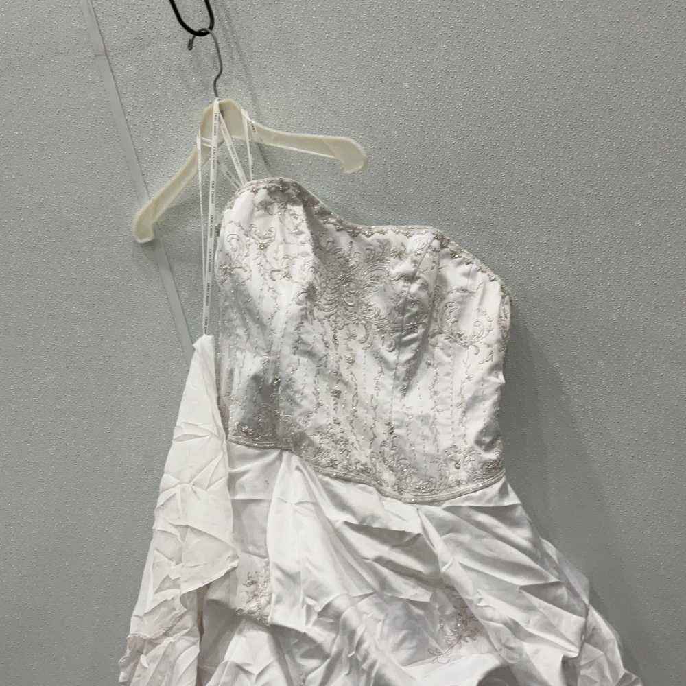 Oleg Cassini Womens White Embellished Strapless W… - image 2