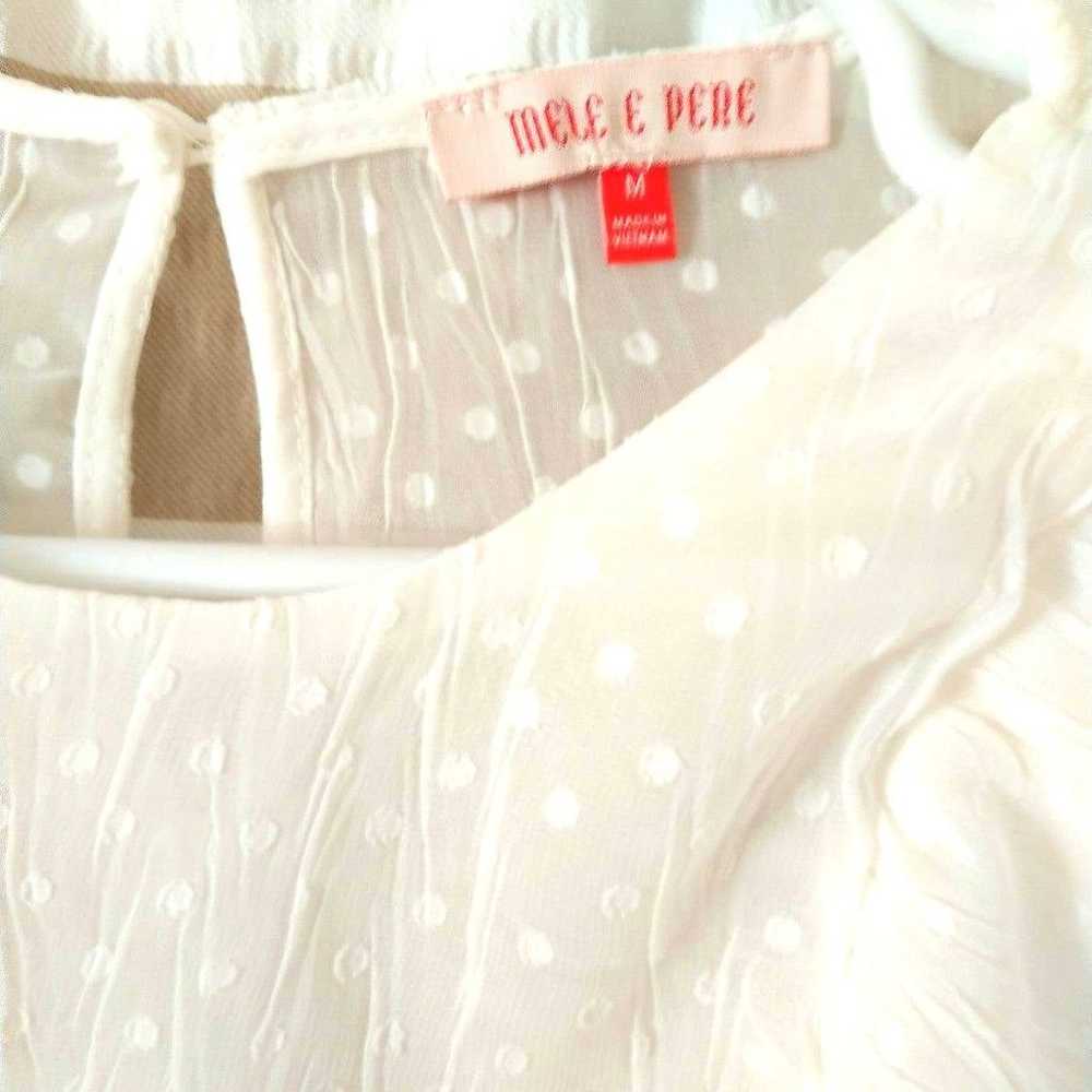 Mele E Pere White Polka Dot Women's Blouse (Size … - image 3