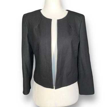 J. Crew Collarless Blazer Jacket Black Cropped Op… - image 1