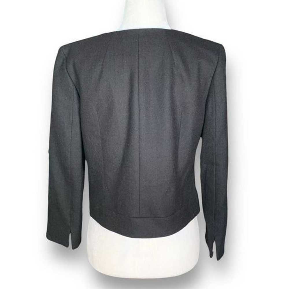 J. Crew Collarless Blazer Jacket Black Cropped Op… - image 2