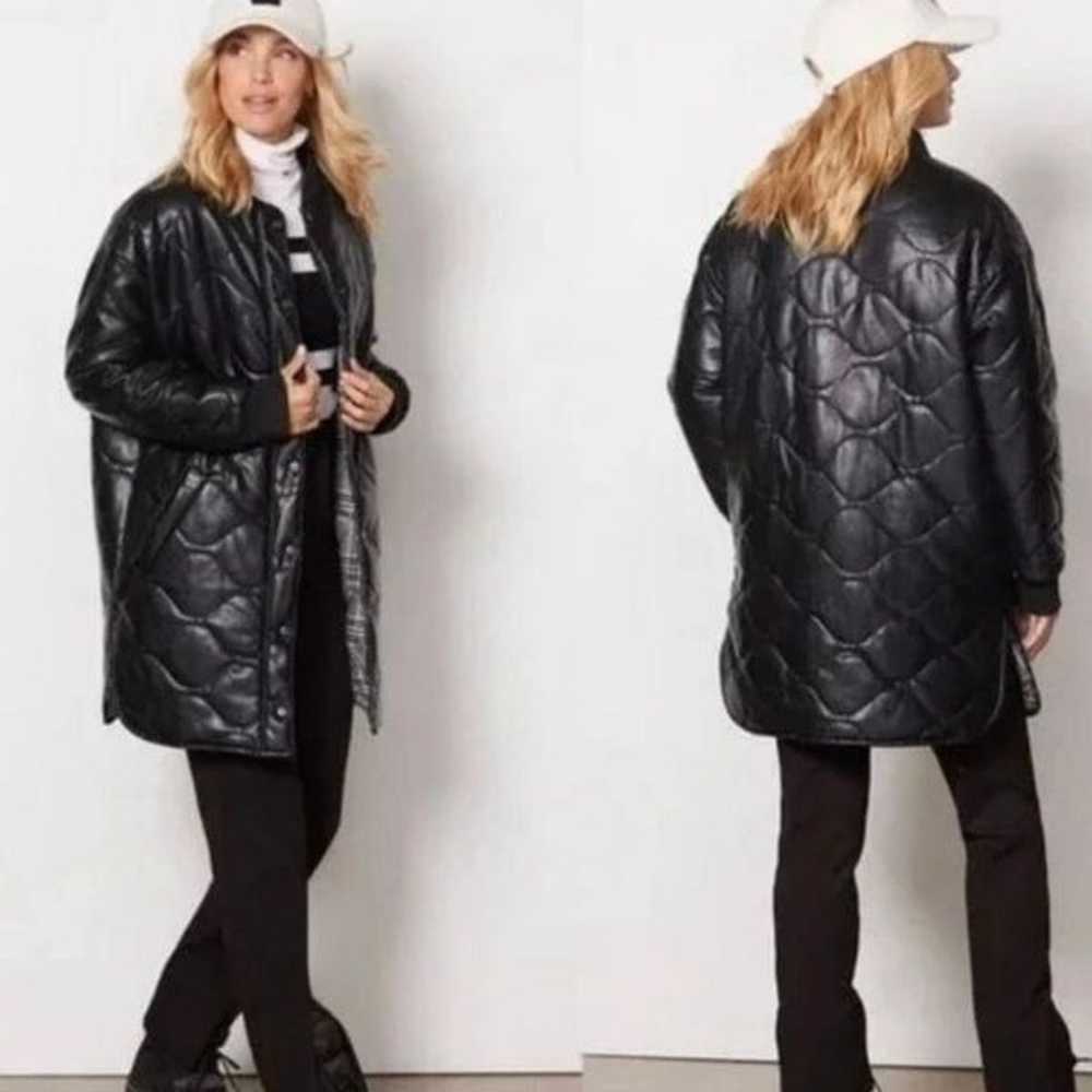 Evereve black quilted reversible oversized faux l… - image 2