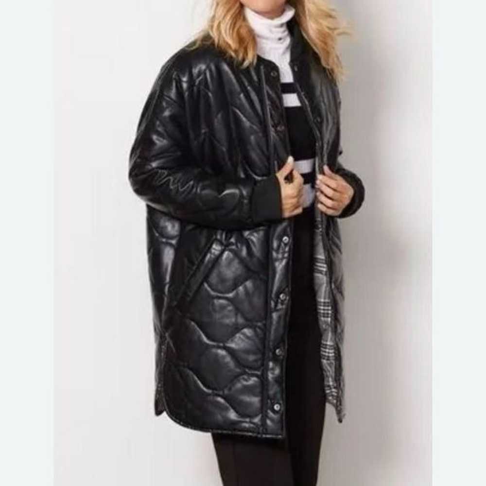 Evereve black quilted reversible oversized faux l… - image 3