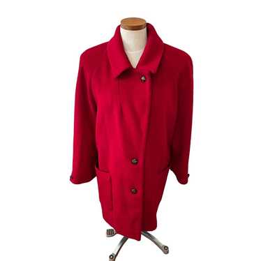 Vintage Talbots Cherry red Oversized Wool Coat 6 - image 1