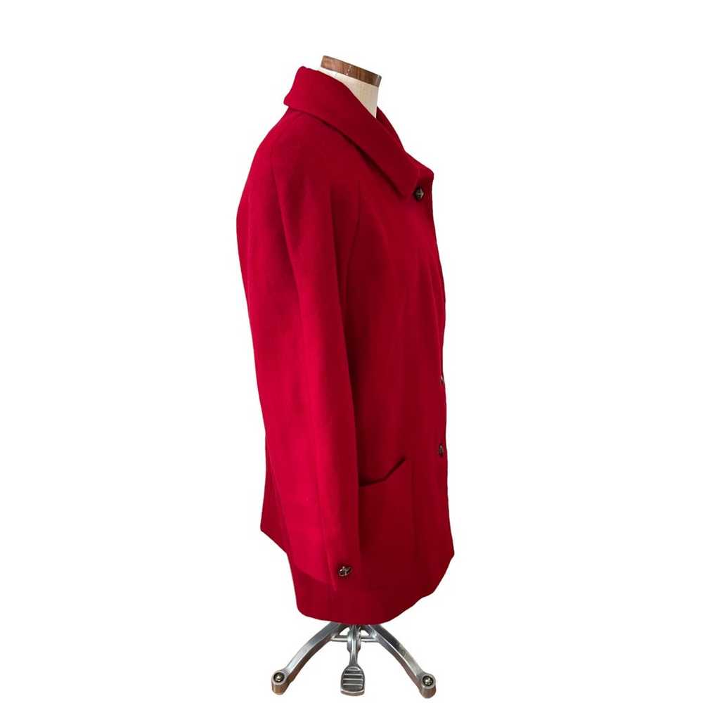 Vintage Talbots Cherry red Oversized Wool Coat 6 - image 4
