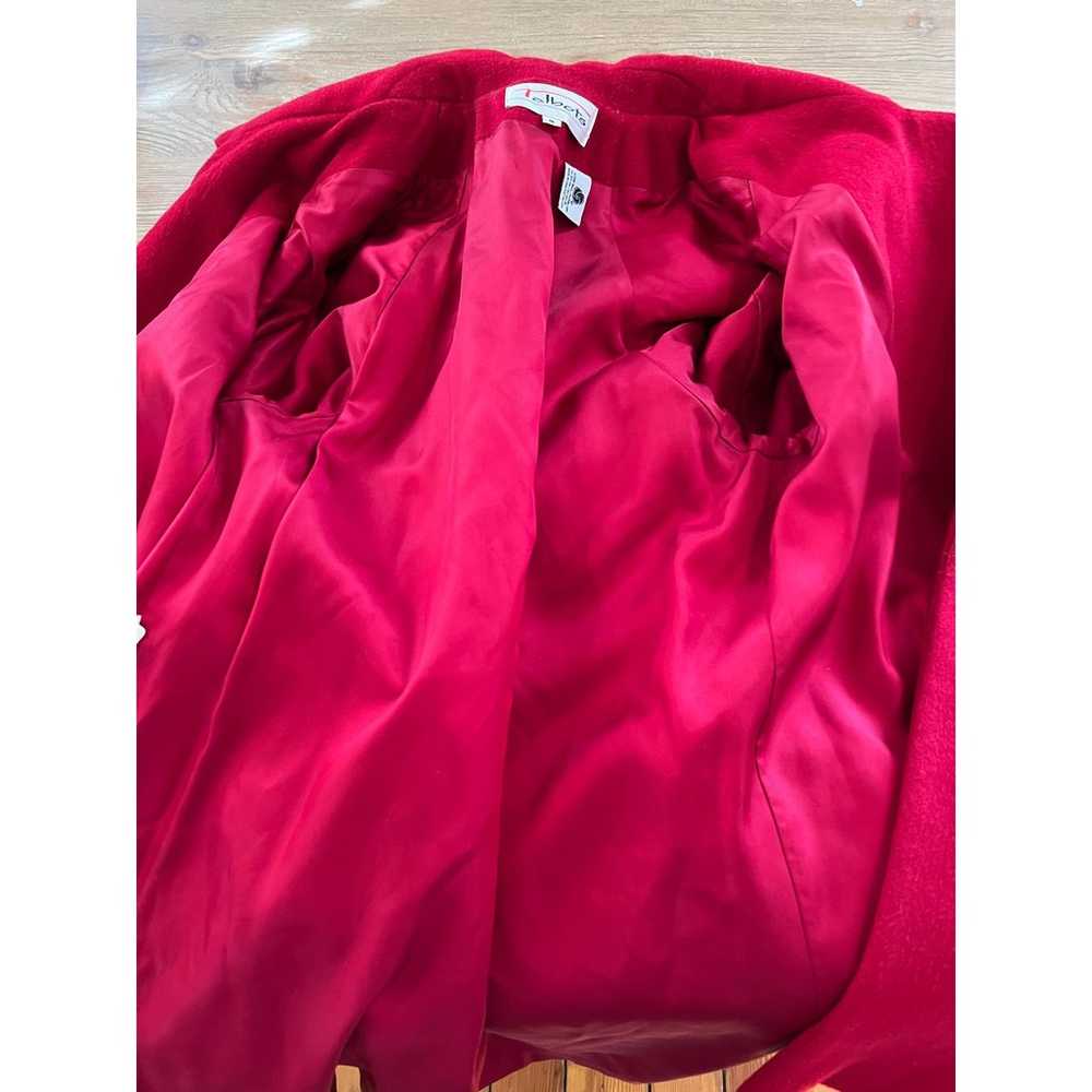 Vintage Talbots Cherry red Oversized Wool Coat 6 - image 9