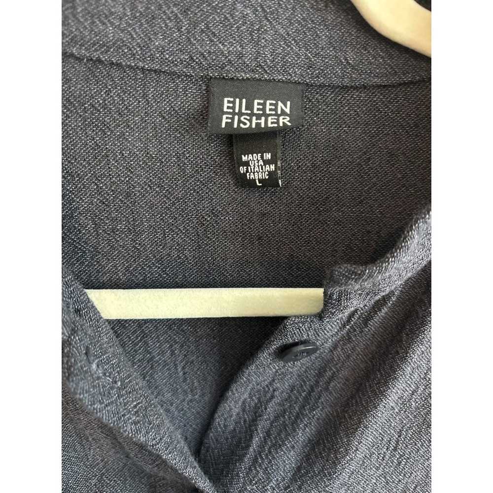 Eileen Fisher Linen Cardigan Jacket Navy Blue Siz… - image 2