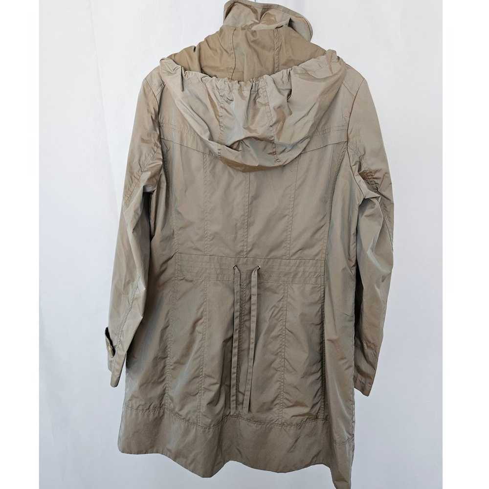 Cole Haan Brown Iridescent Hooded Long Rain Jacke… - image 2