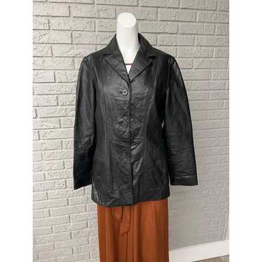 Danier Women Black Leather Jacket Size S - image 1