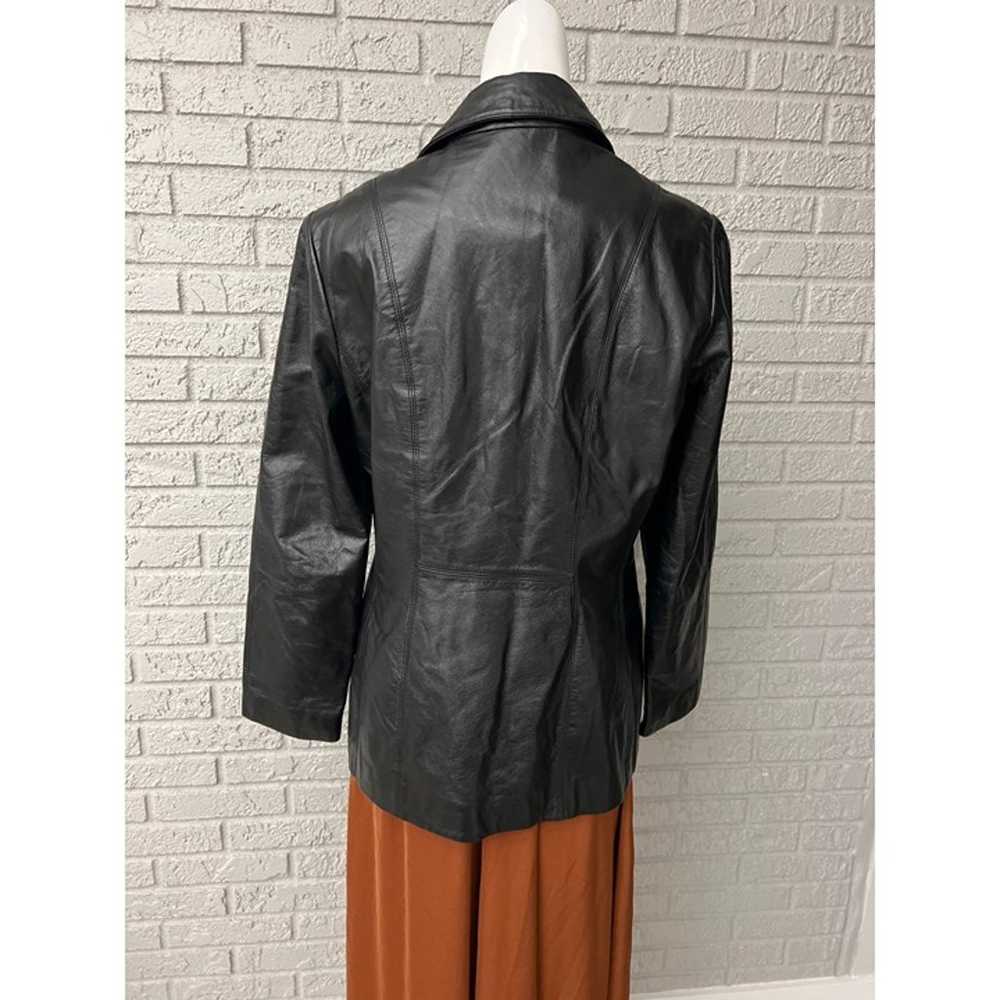 Danier Women Black Leather Jacket Size S - image 2