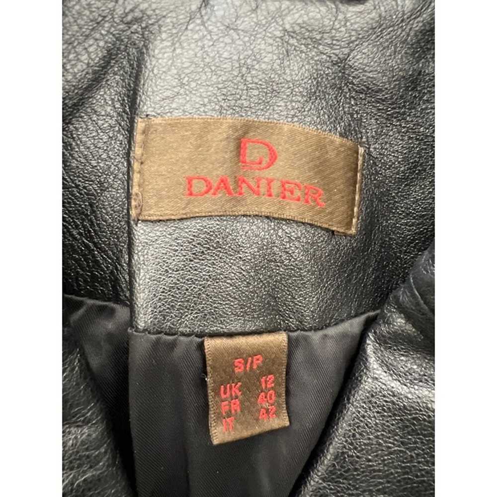 Danier Women Black Leather Jacket Size S - image 6