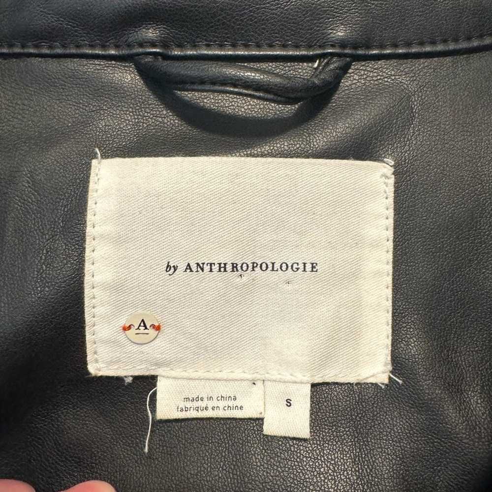 Anthropologie Black Faux Leather Embroidered Wome… - image 5