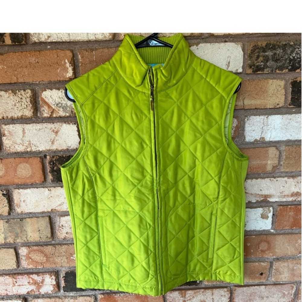 J. McLaughlin Silk Quilted Zip Up Vest size M - image 8