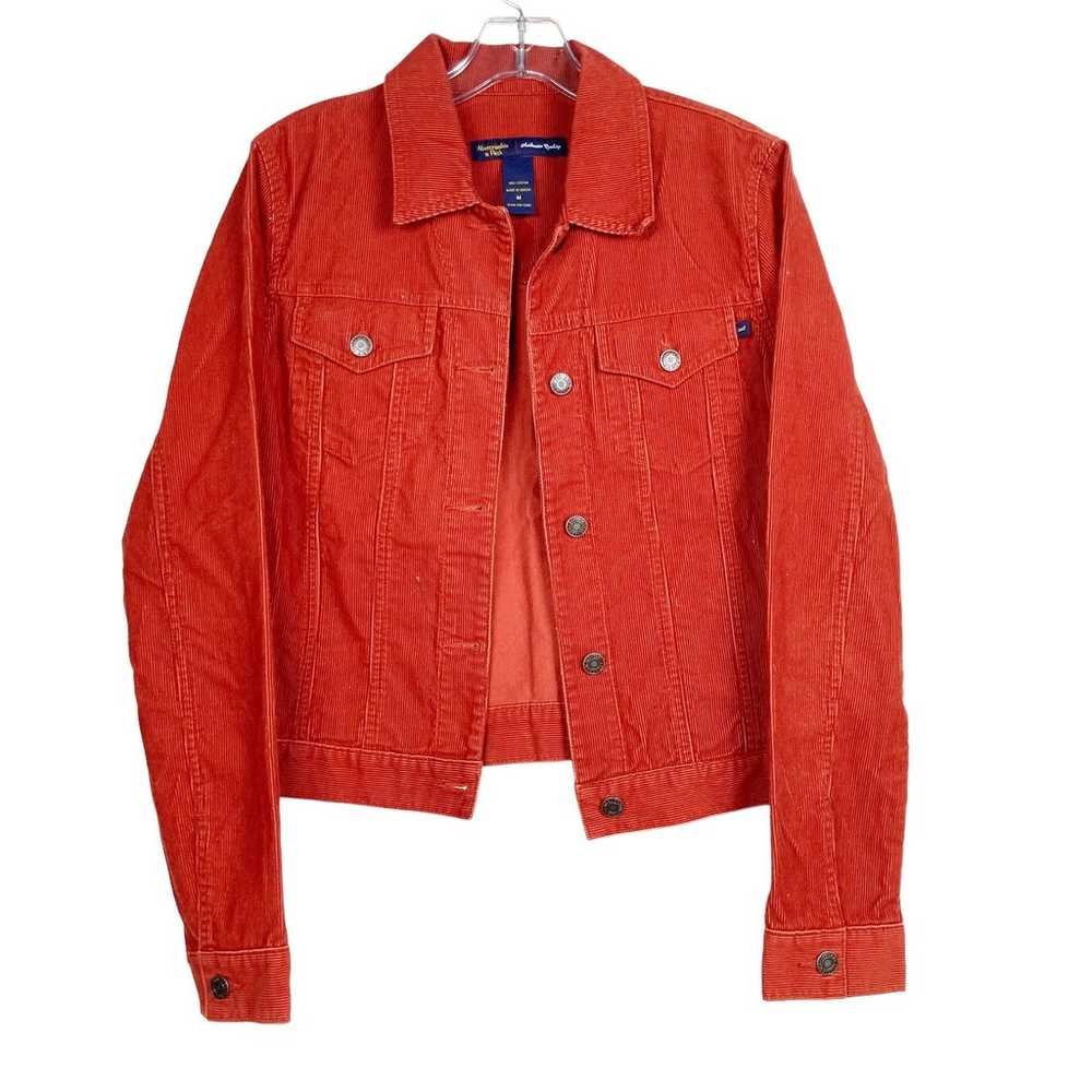 Vintage Abercrombie Orange Corduroy Jacket Sz M - image 1