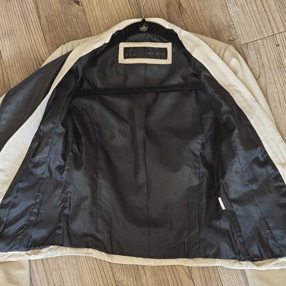 ZARA lambskin leather moto jacket. - image 9