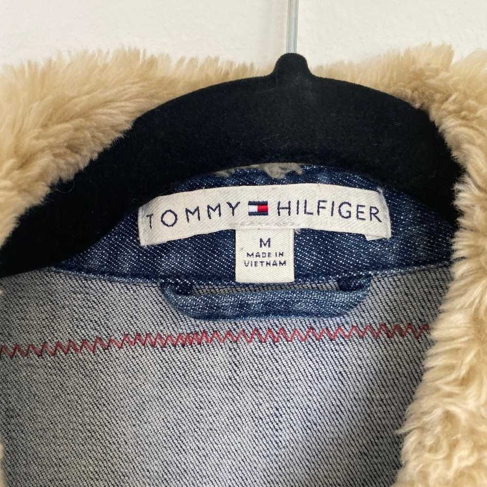 Tommy Hilfiger Denim Jacket Embroidered Fur Retro… - image 4