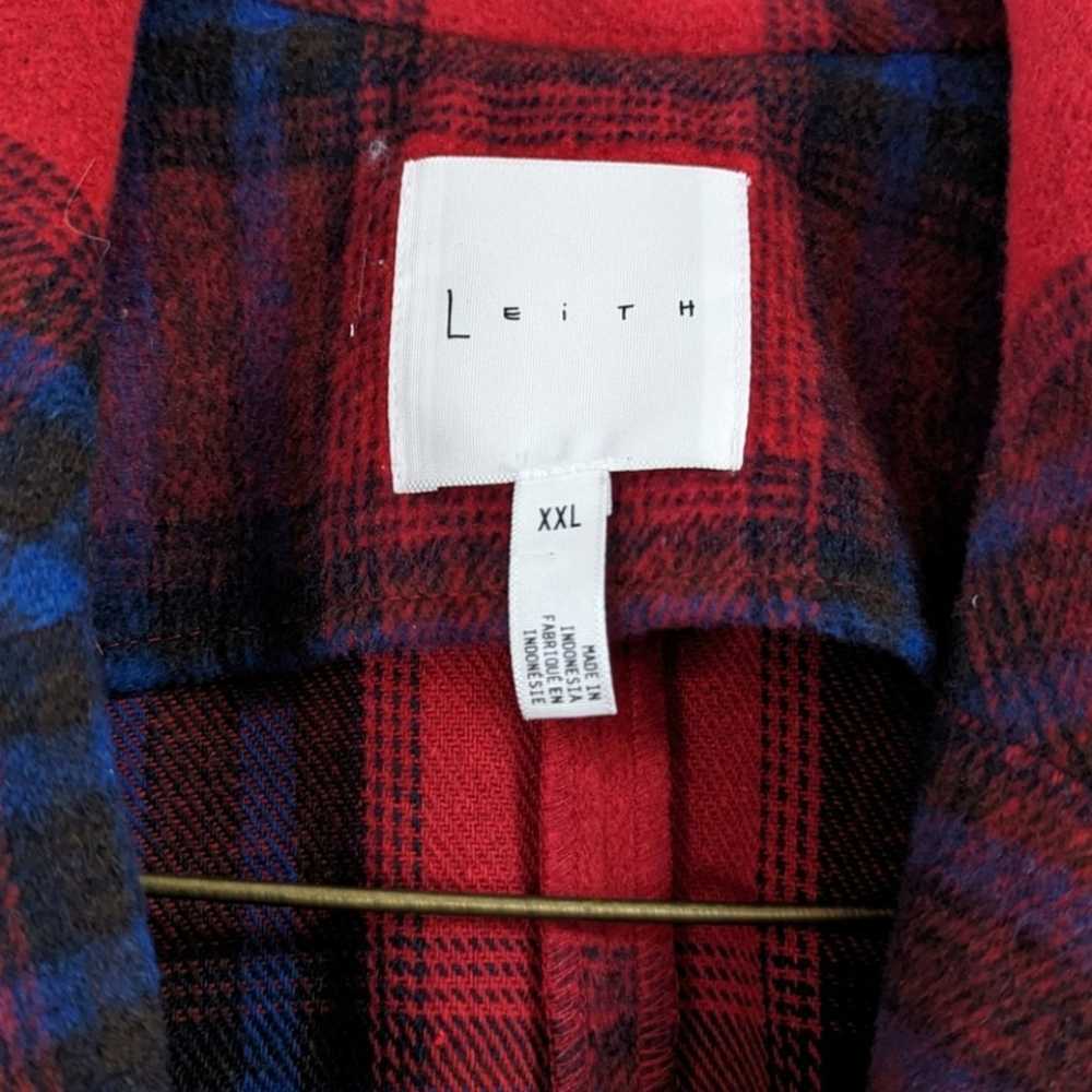 Leith Red Tartan Plaid Long Jacket Duster XXL - image 4