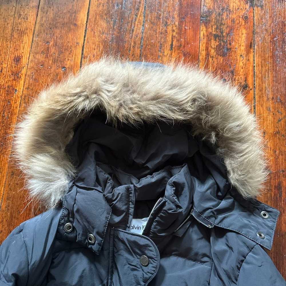 Calvin Klein Goose Down puffer jacket with raccoo… - image 2