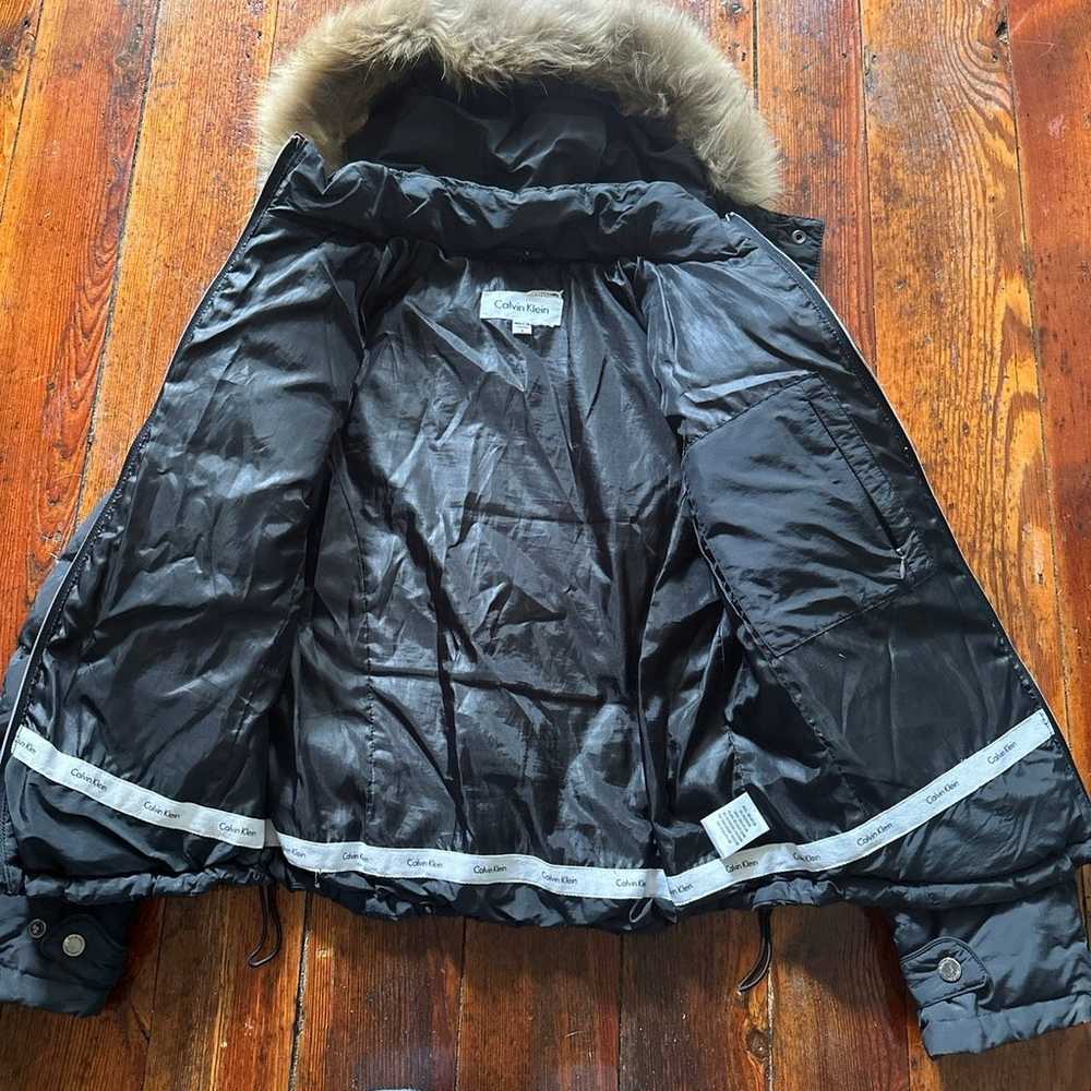 Calvin Klein Goose Down puffer jacket with raccoo… - image 6