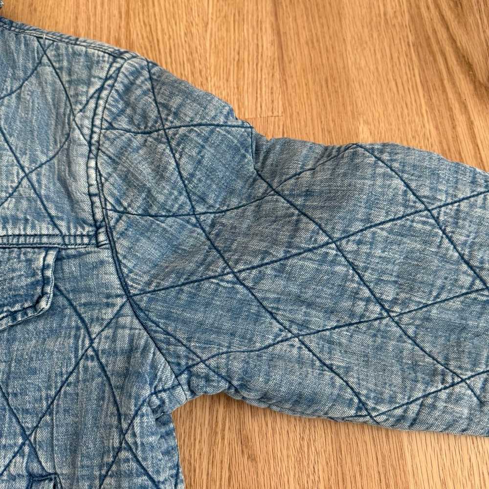 Blank NYC Quilted Blue Washed Cotton Jean Cropped… - image 11
