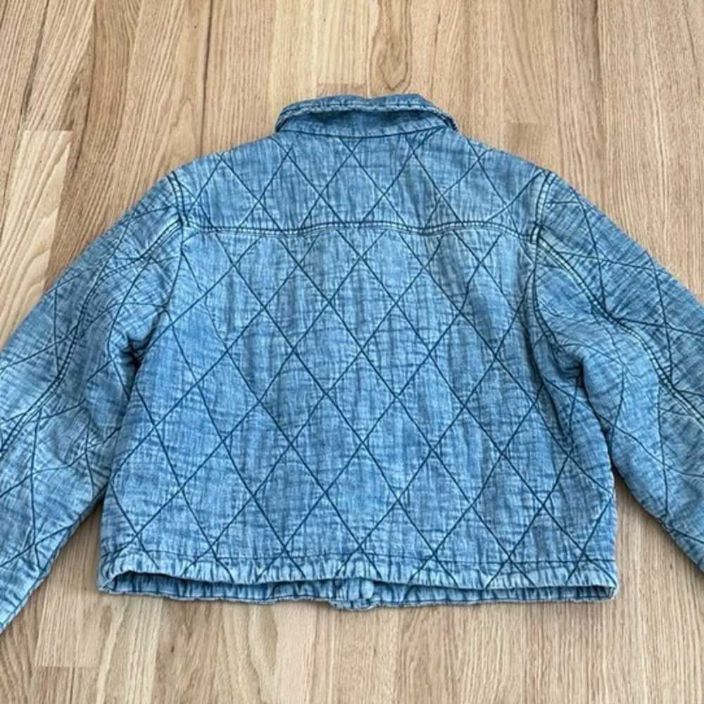 Blank NYC Quilted Blue Washed Cotton Jean Cropped… - image 12