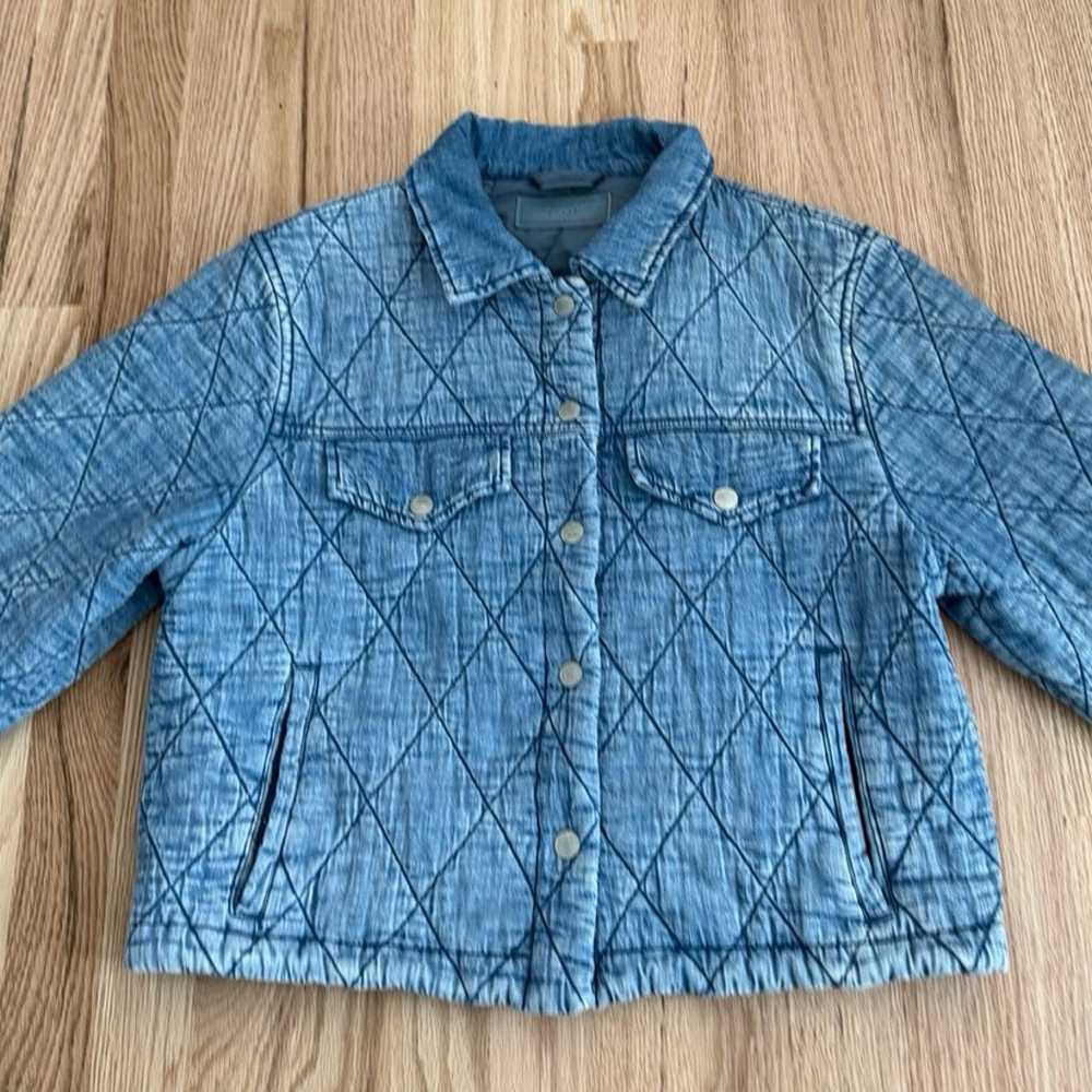 Blank NYC Quilted Blue Washed Cotton Jean Cropped… - image 4