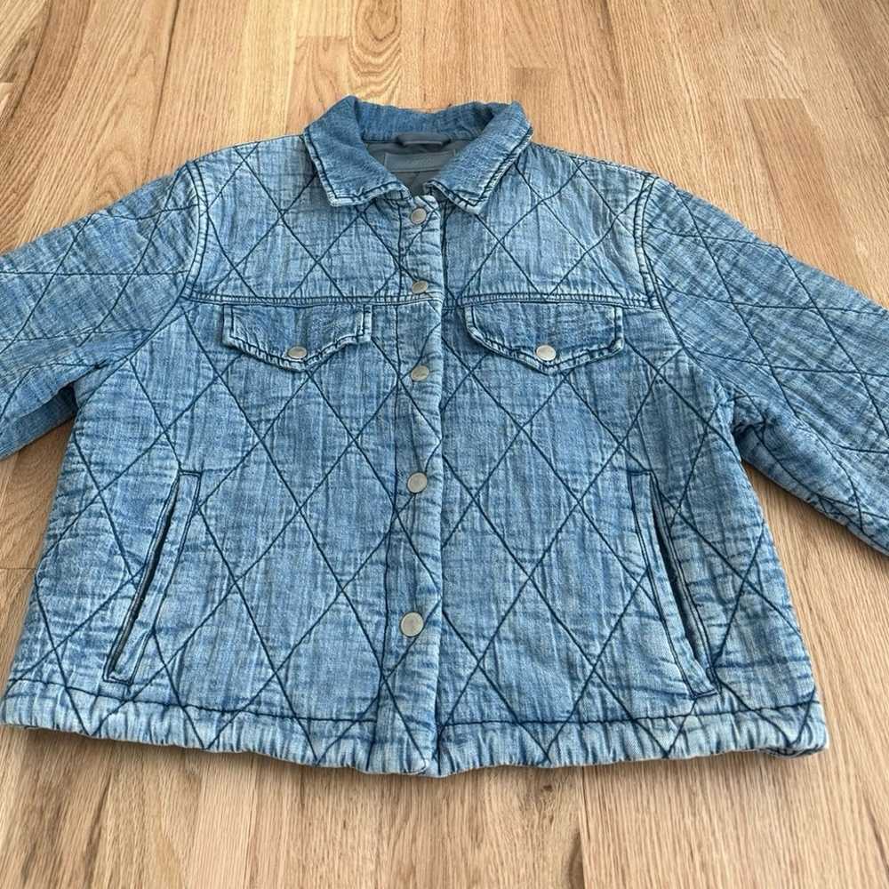 Blank NYC Quilted Blue Washed Cotton Jean Cropped… - image 5