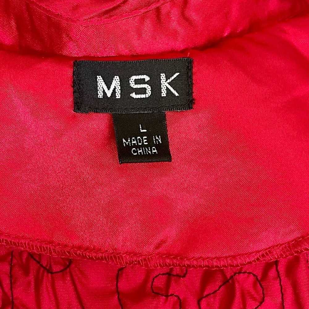 Vintage Red Sequin Satin Bomber Jacket  | Metalli… - image 5