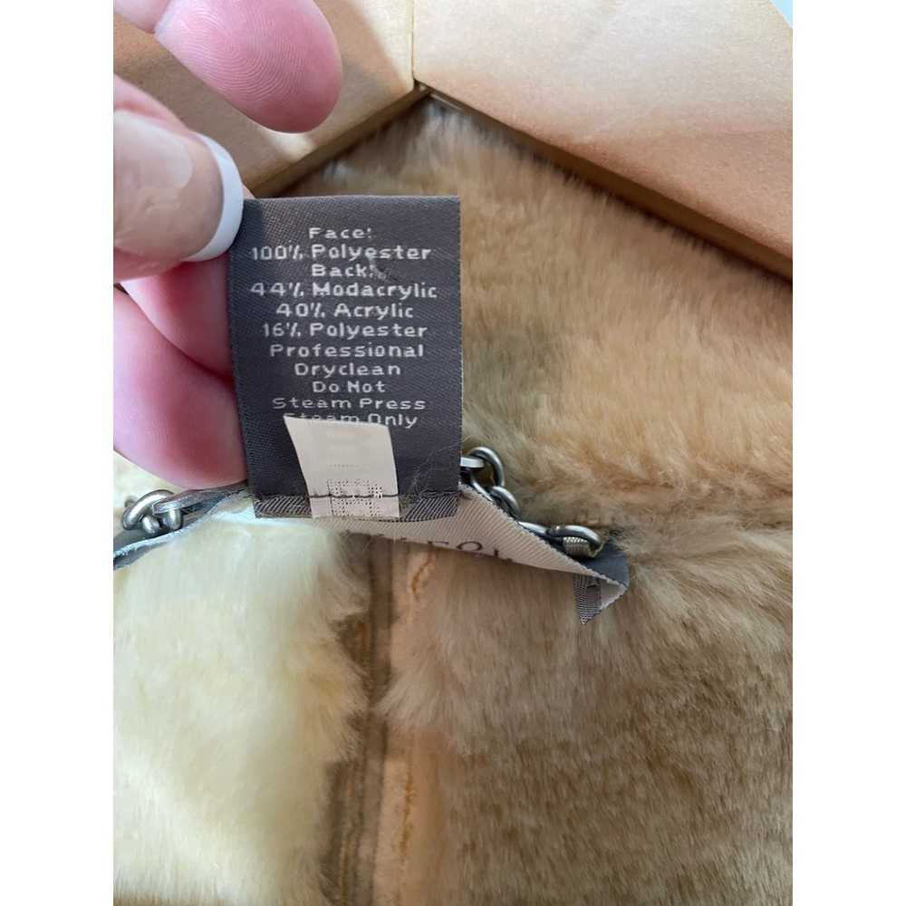 Ann Taylor Vegan Suede Fur Lined Coat Toggle Tan … - image 6