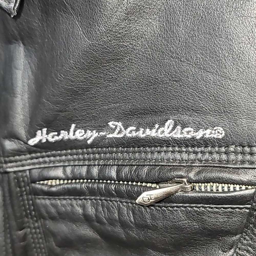 Harley davidson riding leather vest women's medium - image 2