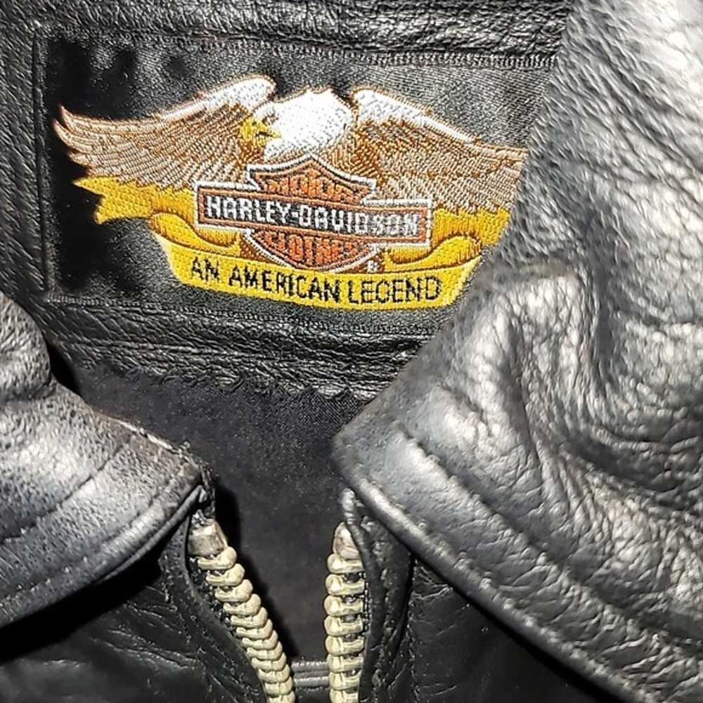 Harley davidson riding leather vest women's medium - image 3