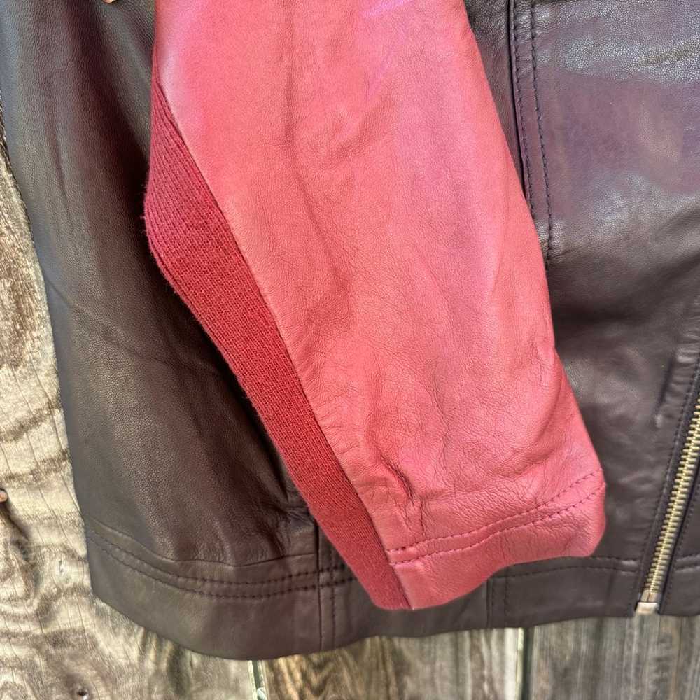 Halogen Colorblock Leather Moto Jacket - image 4