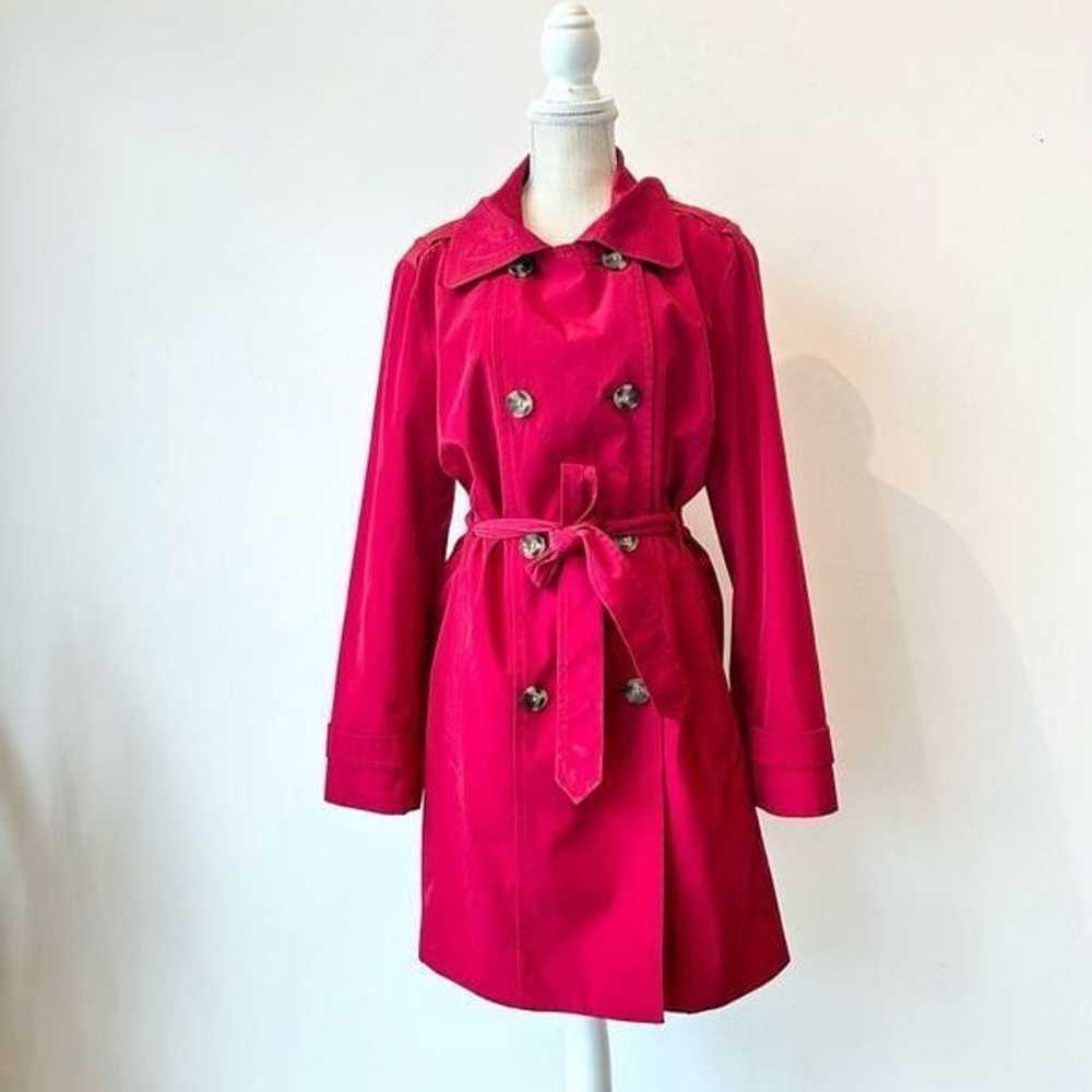 XL Red London Fog Belted Trench Coat - image 1