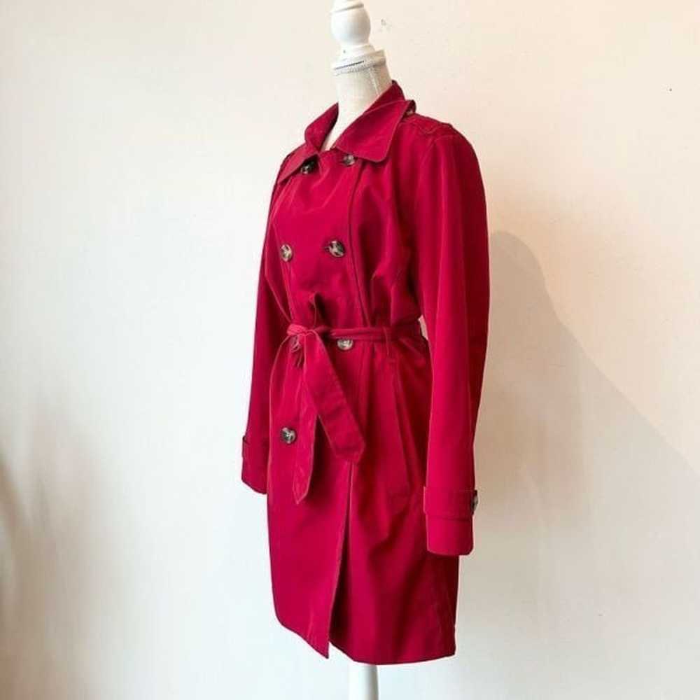 XL Red London Fog Belted Trench Coat - image 3