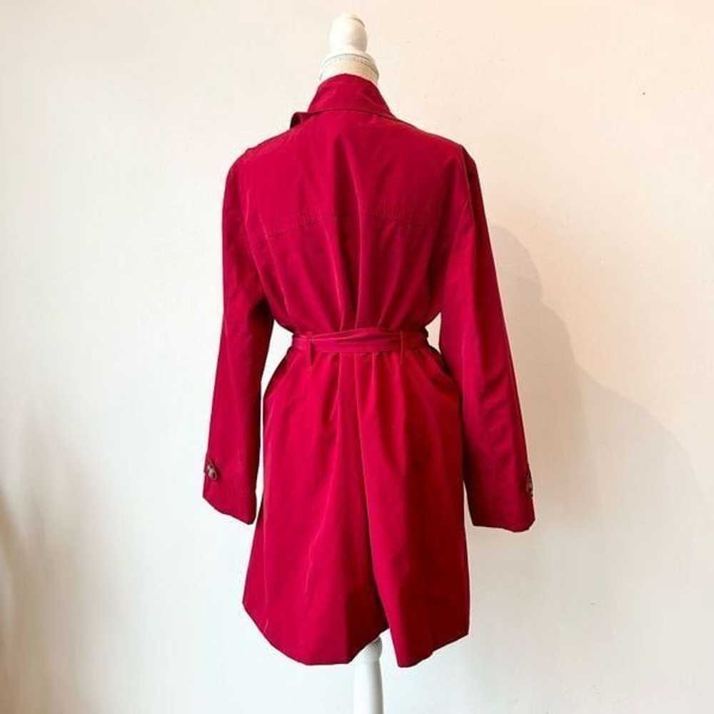 XL Red London Fog Belted Trench Coat - image 4