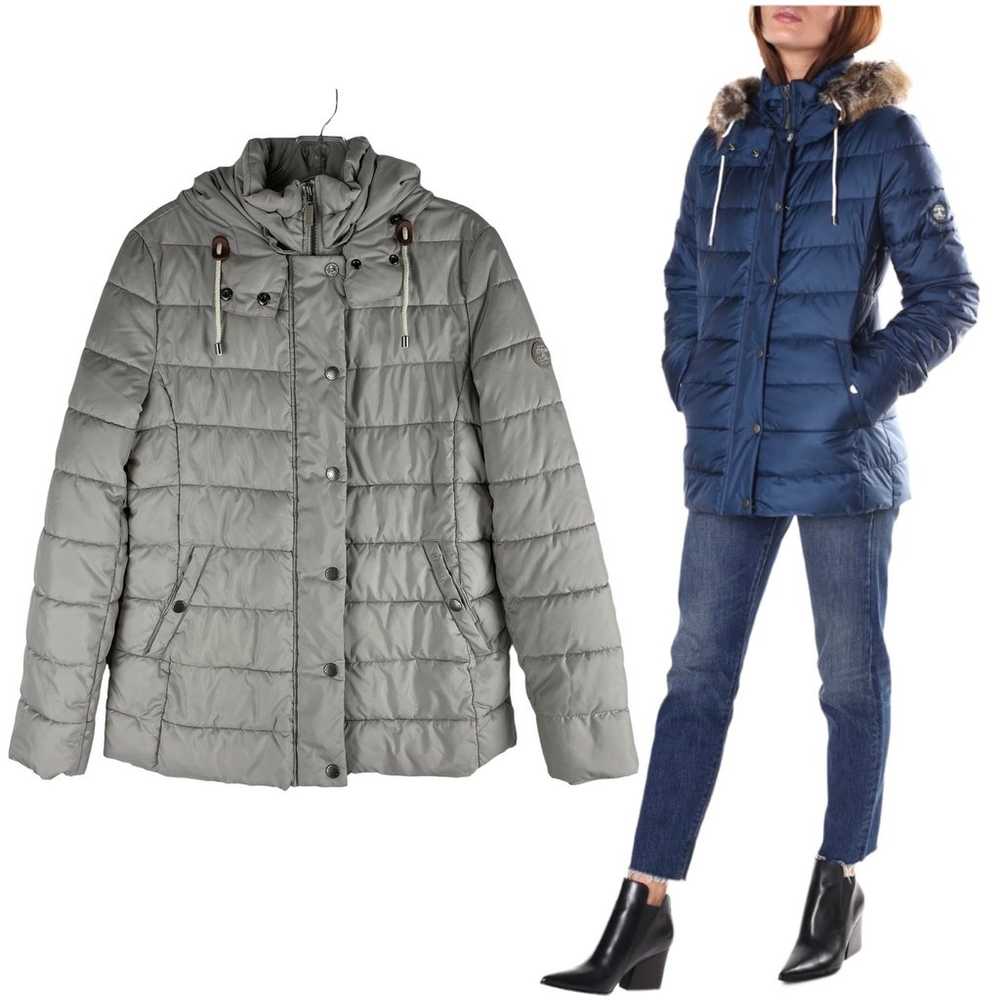 Barbour Shipper Quilted Puffer Jacket Hooded Full… - image 1