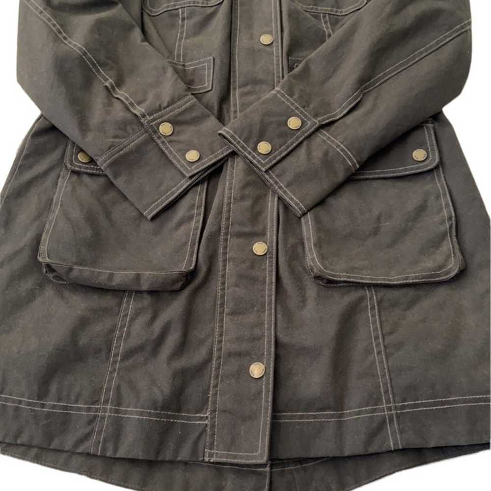 Boden Perfectly Cozy Waxed Cotton Olive Brown Hoo… - image 7