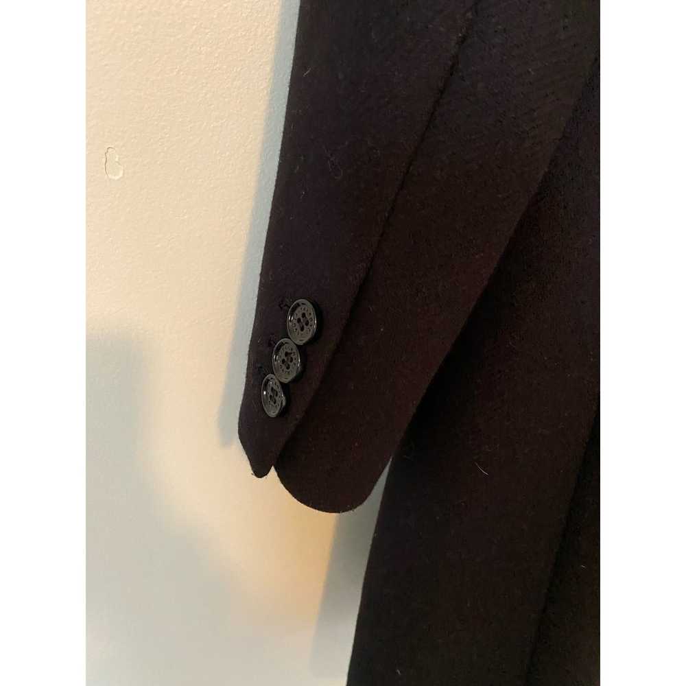 Talbots Ruffle Melton Coat Black Wool Fabric Made… - image 3