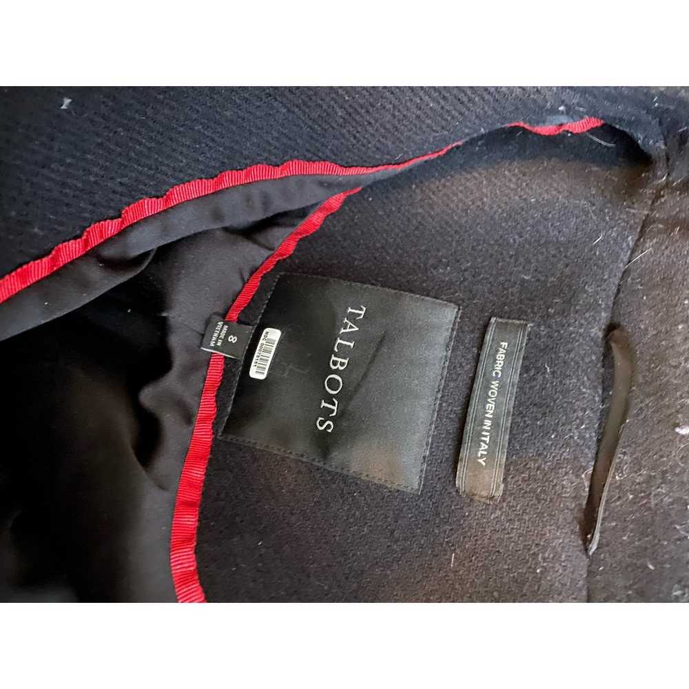 Talbots Ruffle Melton Coat Black Wool Fabric Made… - image 6