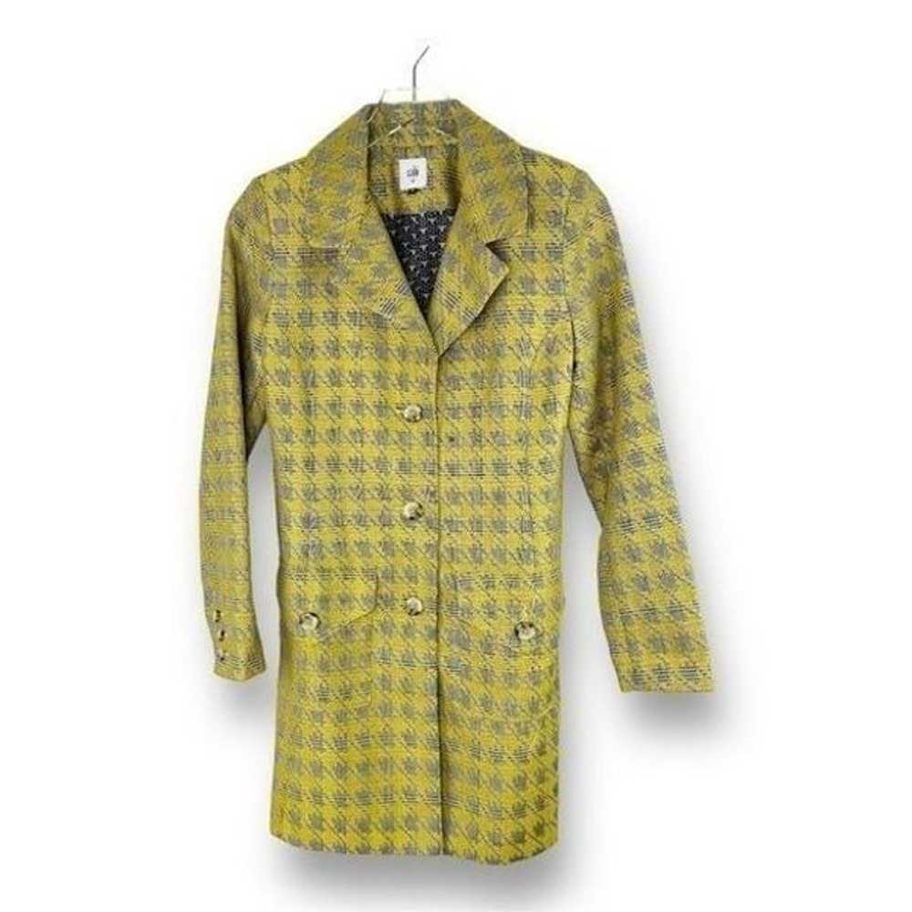 Cabi Regency Yellow Houndstooth Coat Long Jacket … - image 3