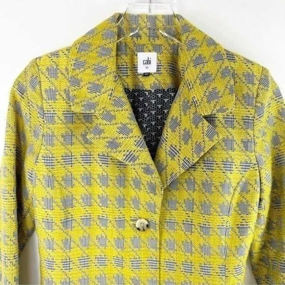 Cabi Regency Yellow Houndstooth Coat Long Jacket … - image 5
